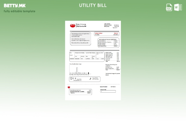 Модерен стил шаблон за комунални сметки во САД Аризона Сити Феникс